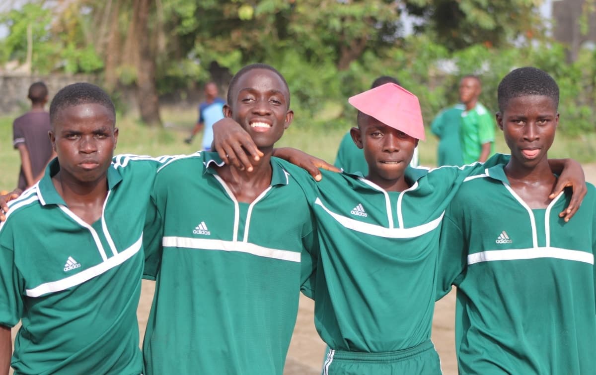 GSA youth sport programme — young people playing football in Monrovia, Liberia